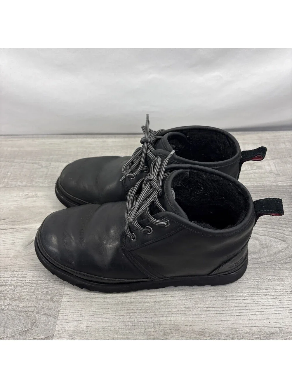 UGG Neumel Weather II Waterproof Black Leather Chukka Boots Size US 8 Men